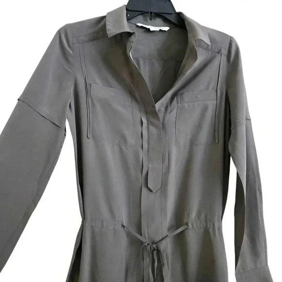 Diane Von Furstenberg Taya Women Silk Dress Steel Gray Size 2 #063 - Picture 4 of 10